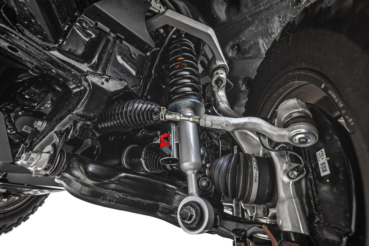 Toyota 4Runner Loaded Struts - Front - Rough Country - M1R Reservoir, Adjustable Height, Leveling, 46mm Monotube - 2025+